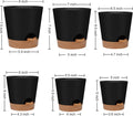 YNNICO Indoor Self Watering Planters with Drainage Holes and Saucers, 8, 7, 6.5, 6, 5.5, 5 Inches, Black, 6 Pots 8+7+6.5+6+5.5+5 inch Black