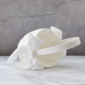 ATAILOVE 2 PCS Flower Girl Baskets Set- Cute Cherish Wedding Flower Baskets (Ivory) | Simple Bow Series,Flower Basket for Wedding Ceremony 2 Baskets