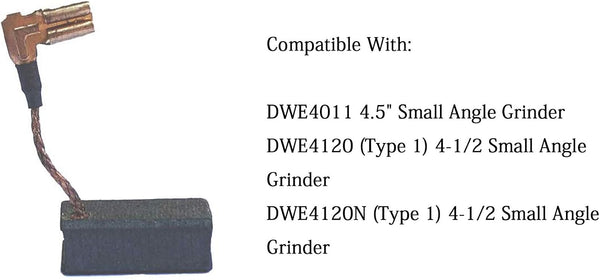 4 Pcs Carbon Motor Brush Compatible with DeWalt DWE4120 / DWE4011,Dewalt N097696 Grinder Motor Replacement Part