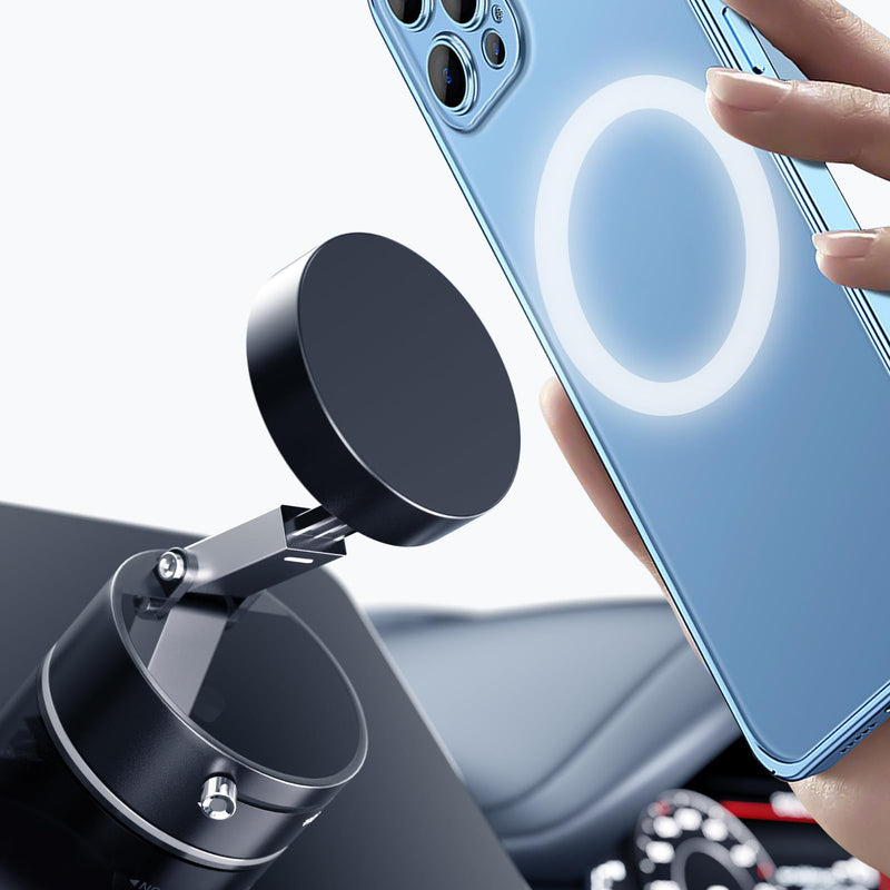 Vacuum Magnetic Phone Holder, Foldable & Retractable Magnetic Suction Cup Phone Mount, Double-Sided Magnetic Phone Stand for