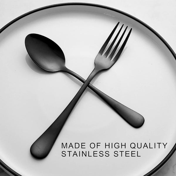 Set of 12, Stainless Steel Dinner Forks and Spoons Silverware Set, Heavy-Duty Forks (8 Inch) and Spoons (6.7 Inch) Cutlery Set, Dishwasher Safe