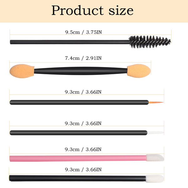 300pcs Disposable Makeup Tool Kit,Brow brush/Mascara brush/Lip Applicators/Eyeshadow applicators/Eye liner brush,JASSINS Makeup Disposable