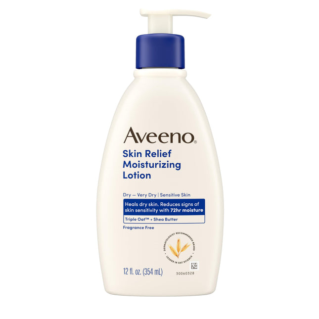 Aveeno Skin Relief Moisturizing Lotion for Very Dry, Itchy Skin with Soothing Triple Oat & Shea Butter Formula, Fragranc