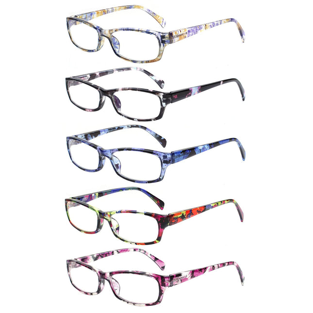 VIDEBLA 5 Pack Computer Reading Glasses Men and Women anti Eyestrain Blue Light 