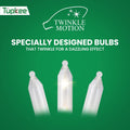Christmas LED Random Twinkle Lights - 16 of 100 Bulbs Twinkle - LED Warm White Christmas Tree Lights - Indoor Outdoor – 24.75 Feet Light String,