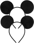 FANYITY Mouse Ears Headbands Sequin Hair Band for Girls Women Boys Party, 2 Pieces (Black)