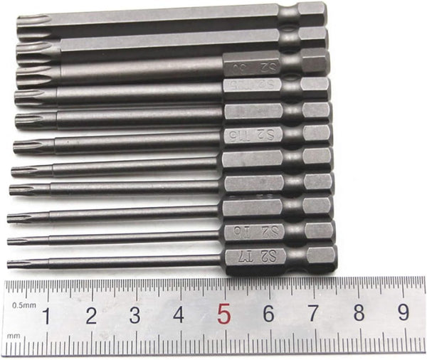 aiyun 11Piece Star Screwdriver Bit Set Shark Vacuum Security (75mm Length) 75mm Length (T6-T40)
