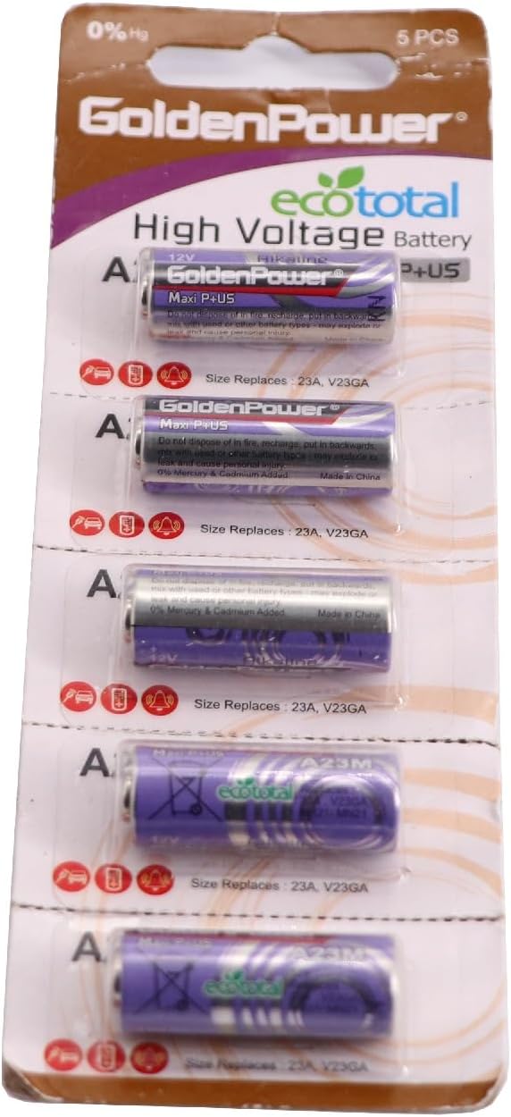 Kitstar A23M 12V Alkaline Battery Maxi Plus Incredibly Safe Version Ecototal,5 Count (Pack of 1)