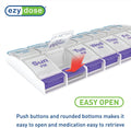 Ezy Dose Weekly (7-Day) AM/PM Pill Organizer, X-Large Case, Blue/Purple | Daily Vitamin Box & Supplement Medicine Planner, 2 Times a Day Push