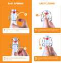 FastRack Swing Top Glass Bottles |8.5 oz – Pack of 8 | Clear, Flip Top Glass Bottles for Home Brewing, Carbonated Drinks, Kombucha, Fermentation,