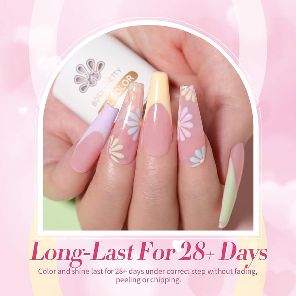 Born Pretty Pastel Gel Nail Polish Spring Summer Macaron Candy Sweet Color | Soft Pink Yellow Purple Blue Green,for Salon Manicure and Nail Art