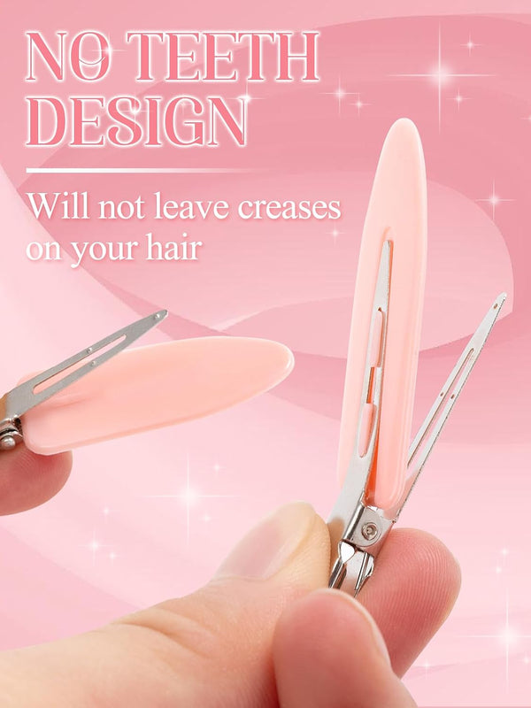 8Pcs Creaseless Hair Clips for Women Styling, 4 Black, 4 Pink | MADHOLLY No Crease No Bend, Alligator Flat Hair Barrettes for Fixing Bangs,