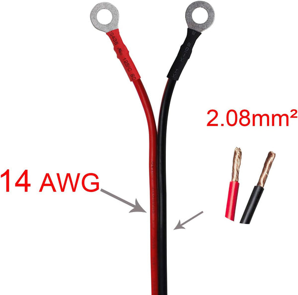 CUZEC Heavy-Duty 14AWG 20A Male Plug Cigarette Lighter Adapter Power Supply Cord with 4Ft / 1.2M 14 AWG Cable Wire for Car Inverter Air Pump