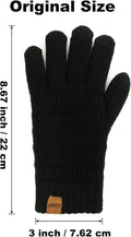 Vigrace Womens Winter Touchscreen Gloves Cable Knit Warm Lined 3 Fingers Dual-Layer Touch Screen Texting Thermal Glove