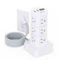 Power Strips with Surge Protection, Flat Plug Power Strip Tower White 6 FT