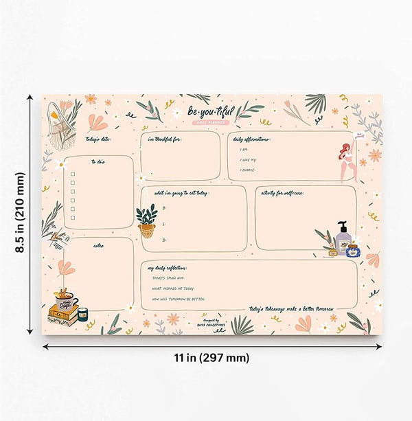 Bliss Collections Daily Planning Pad, To-Do List Notebook 50 sheets 8.5x11 8.5" by 11"- Daily Beautiful