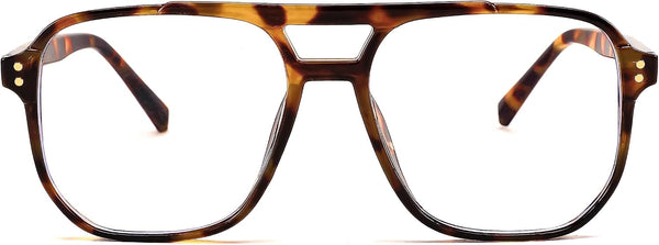 FEISEDY Blue Light Blocking Glasses Fake Nerd Clear Square Computer Lightweight Pilot Glasses Frame Oversized B2866 Leopard Frame 54 Millimeters