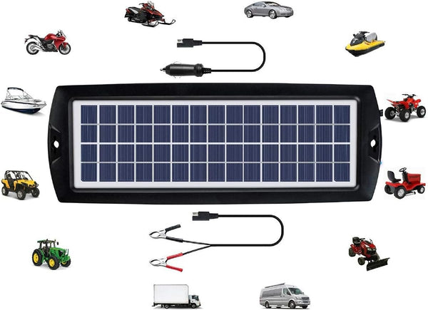 Sunway Solar Solar Car Battery Trickle Charger & Maintainer 12V Solar Panel Power Kit Portable for Car Automotive RV Marine Boat Motorcycle Truck