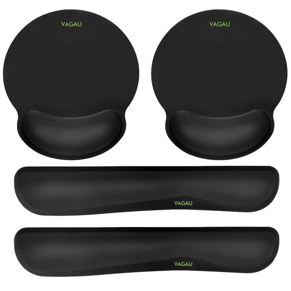 Comfy Mee Premium Memory Foam Keyboard and Mouse Wrist Rest Pads Set- for Comfortable Typing &Wrist Pain Relief (Pack of 2) Black 2P-Keyboard and