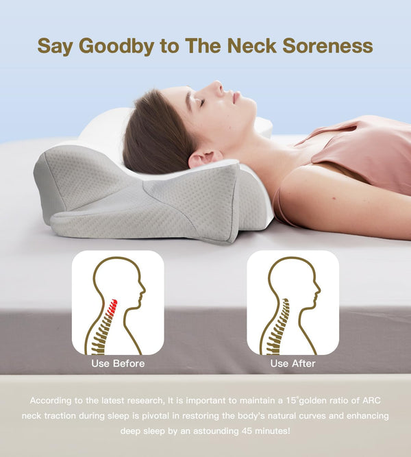Cervical Neck Pillow for Neck and Shoulder Pain, Memory Foam Pillows for Side Sleeper, Ergonomic Pillow,Contour Orthopedic Bed Pillows for Back
