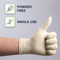 Fifthpulse Medical Examination Latex Gloves - Extra Thick 4.5 Mil, Natural Color, Powder Free Disposable Gloves