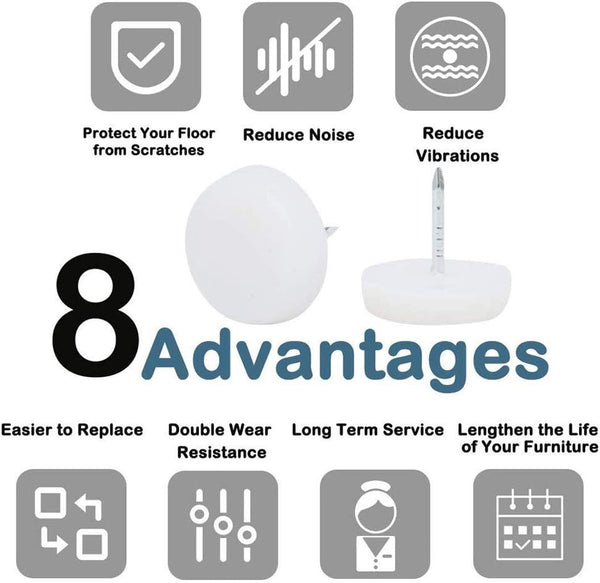 150 Pcs Plastic Furniture Chair Table Leg Feet Protector Pad Glide Nail for Chairs, Stools, Tables. Protect The Floor Smooth and Wood Furniture