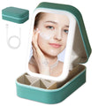 Small Travel LED Makeup Mirror Case with 3 Adjustable Color Light Settings, Dust-Proof Jewelry Box, Mini Cosmetic Train Case Ideal for Short Trips