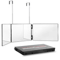 Self-Cut System 3-Way Mirror for Self Hair Cutting - Portable Trifold Mirror with Retractable Hooks, Impact-Resistant Glass, Fold Flat Design,