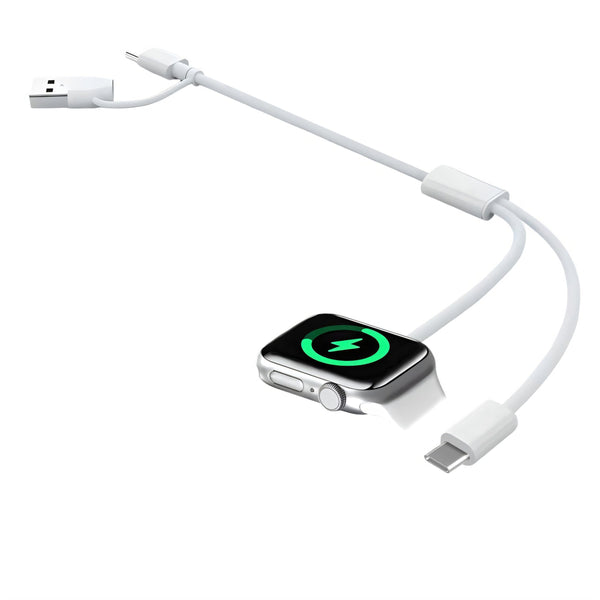 3 in 1 Short Charger for Apple Watch - Portable Charging Cable USB C & USB a Compatible with Iwatch Series Ultra 2/SE 2/10/9/8/7/6-1, Iphone 16/15