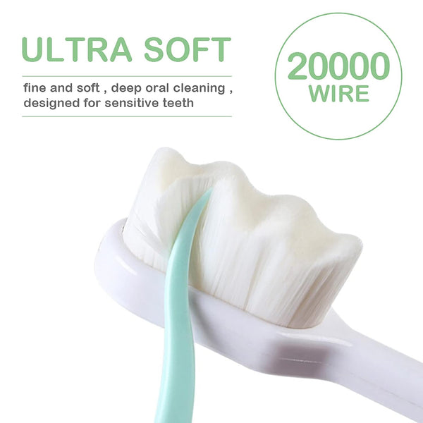 Easyhonor Extra Soft Toothbrush for Sensitive Gums, Micro Fur Manual Toothbrush with 20000 Soft Floss Bristle for Pregnant Women, Elderly and Gum