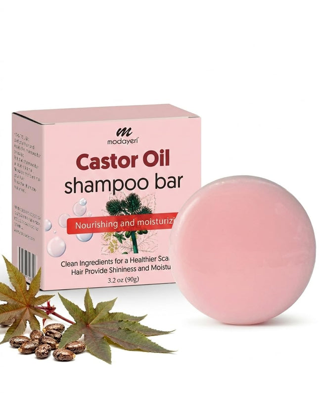 Castor Oil Shampoo Bar for Hair Hydration and Strength - Sulfate-Free, Moisturiz
