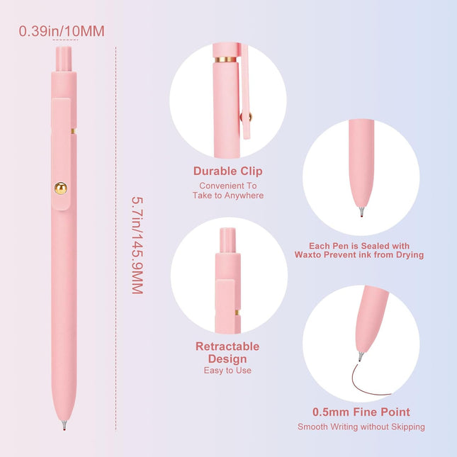 Ddaowanx Colored Gel Pens, 0.5Mm Fine Point Retractable,Colorful Pens for Journa