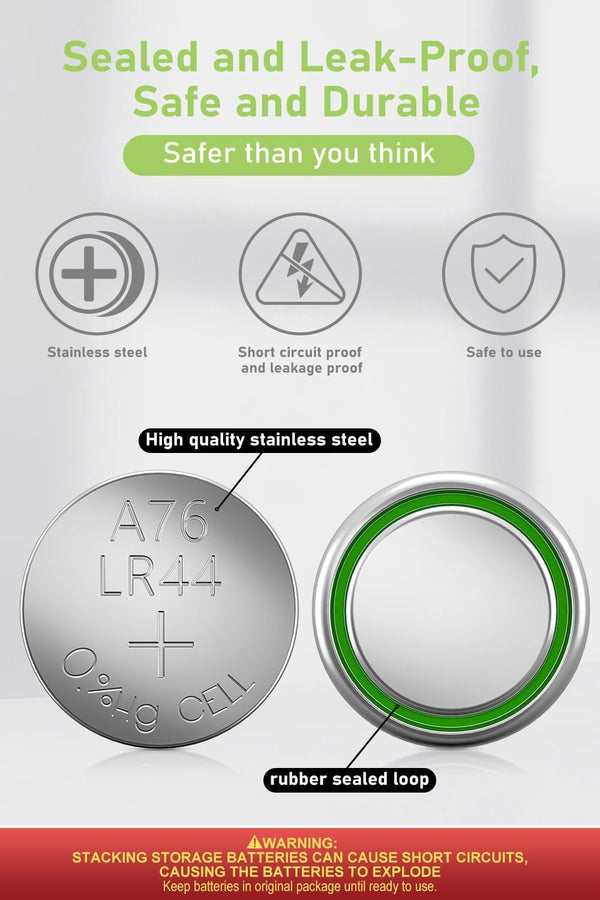 POWEROWL High Capacity LR44 Batteries 40 Pack, L1154F AG13 357 303 SR44 A76 Premium Alkaline Battery 1.5V Button Coin Cell Batteries
