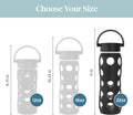 Lifefactory 22-Ounce Bpa-Free Glass Water Bottle with Classic Cap and Protective Silicone Sleeve, Onyx