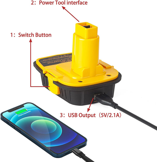DM18D Converter for DeWalt 18v to 20v Battery Adapter,for Milwaukee M18 18v Batteries Adapter, Convert to DC9096,fit for DeWalt XRP Ni-Cad