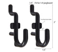Jucoan 200 Pack J-Shaped Pegboard Hooks, Black Plastic Peg Hooks for 1/4 Inch Pegboard, Jewelry Display, Craft Organization, Pegboard Accessory