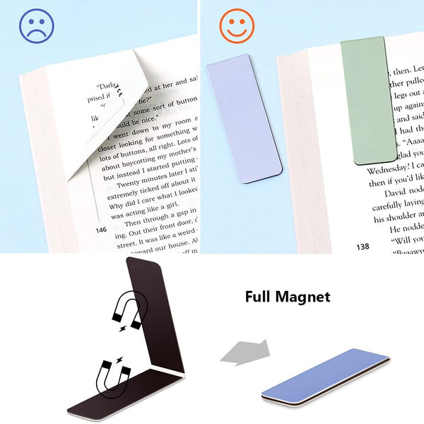 UpUDo 12 Pack Magnetic Bookmark, Book Marker Clip for Teachers, Students, Book Lovers, Printing on 2 Side 12 Pack Double Sided,Magnetic