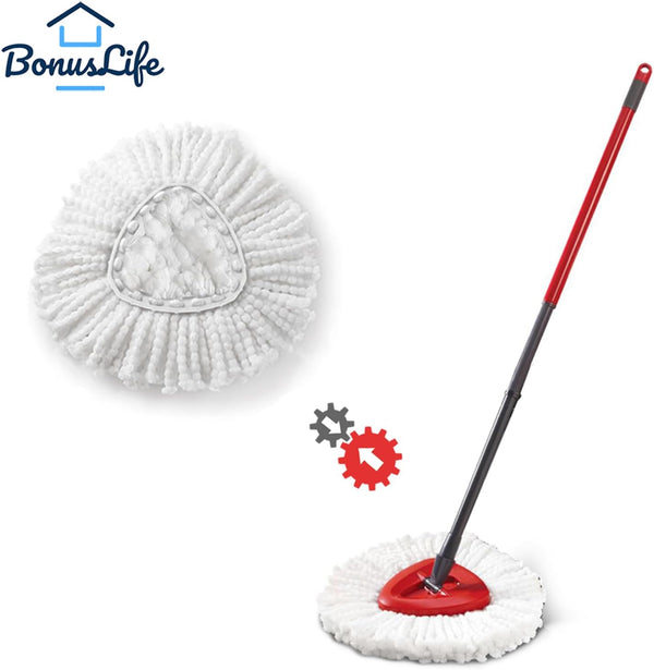 Mop Heads Replacements for O-Ceda Easy Wrin Spin System, Microfiber Refills, Easy Cleaning Mop Head Replacement White 6 Pack 1
