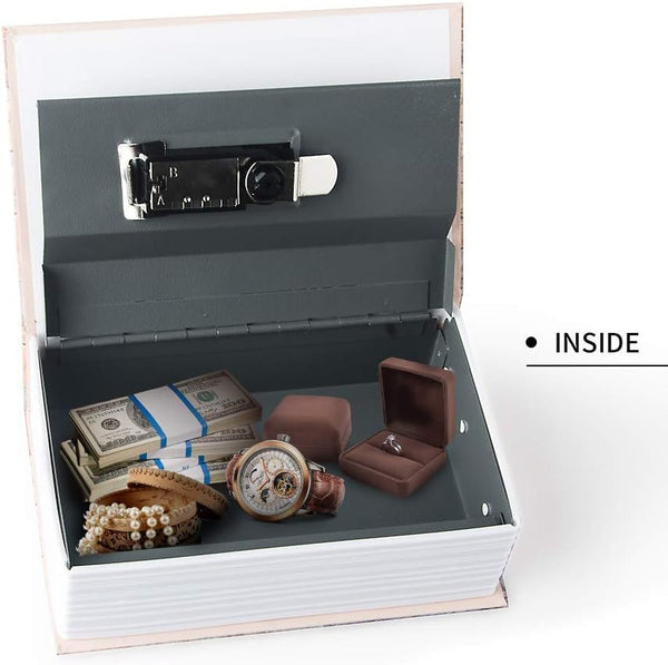 Small Sized Diversion Book Safe Storage Box, Dictionary Secret Safe Can with Security Combination Lock/Key, Diversion Book Hidden Safe (Key,