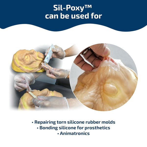 Smooth-On SIL-Poxy™ Rubber Silicone Adhesive, 0.5 oz Tube – Flexible RTV Silicone Glue for Silicone Rubber Repair & Bonding, Strong Waterproof