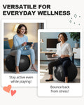Trideer Extra Thick Yoga Ball Exercise Ball, 5 Sizes Gym Ball, Heavy Duty Ball Chair for Balance, Stability, Pregnancy, Quick Pump Included