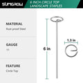 Landscape Staples,120 Pcs Garden Stakes, Circle Top 6-Inch Galvanized Steel, Spikes Pins for Securing Weed Fabric Netting Ground Sheets and
