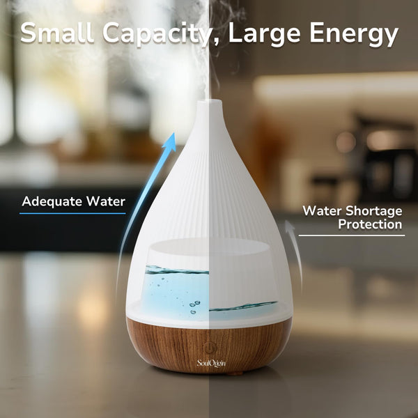 Ultrasonic Essential Oil Diffuser, Home Fragrance Aroma Diffuser with Auto Shut-Off, 8-Color Night Light & Ultra-Quiet Operation, BPA-Free