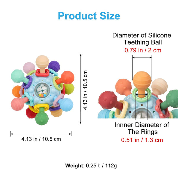 Baby Montessori Sensory Toys for 0-6 6-12 Months, Baby Teether Teething Toys for Babies 0 3 6 9 12 18 Months, Newborn Infant Learning