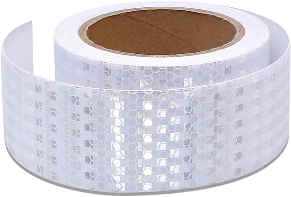AISEY 2" X 30ft Reflective Tape White Outdoor High Vis Conspicuity Safety Tape, Reflector Tape Trailer Waterproof 2" x 30 Feet WHITE