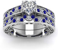 Couple Ring Bridal Sets His Hers Women 10k White Gold Filled Men Tungsten Carbide Wedding Engagement Ring Band women's size 7 & men's size 10
