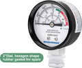 MEASUREMAN Stainless Steel Pressure Cooker Gauge, Pressure Canner Gauge, Steam Pressure Gauge, 2" Dial, Lower Mount, Including Hexagon Gasket and