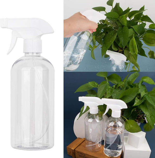 Plastic Spray Bottle, 17oz Refillable Versatility Sprayer, Clear, 4 Pack Clear 16.9 Ounces (Pack of 4)