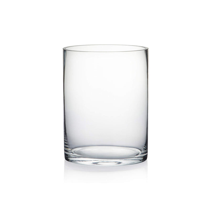 WGV Quality Thick Cylinder Vase, Width 6", Height 8", Clear Glass Container Terrarium Candle Holder for Wedding Centerpiece, Event, Home Decor, 1
