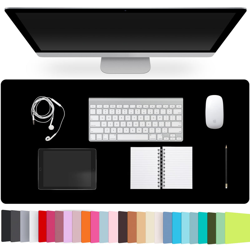 Leather Desk Pad Protector,Non-Slip Desk Pad(Black, 23.6" x 13.7") Black 23.6" x 13.7"